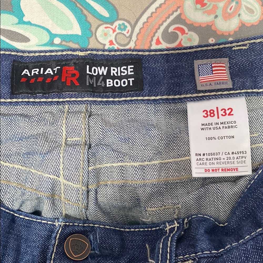 Ariat Bootcut Blue Jeans with Gold Contrast Stitching